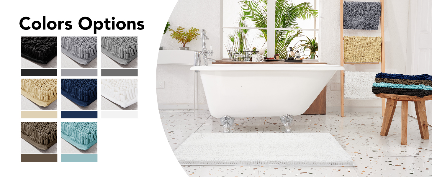 white bath rugs